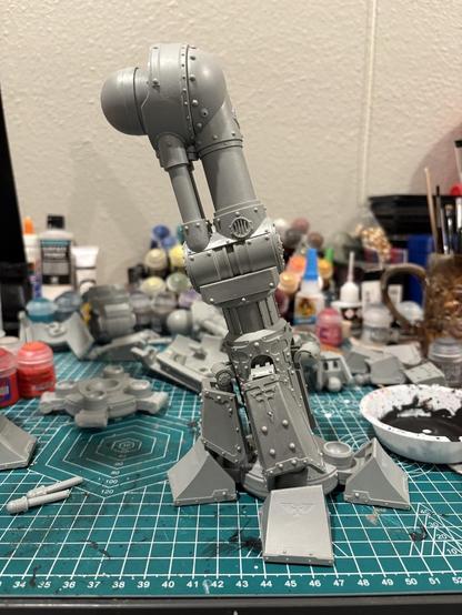 The leg of a raver titan. It had a more pronounced bend. Some panels are now in the ankle and foot for testing purposes.
