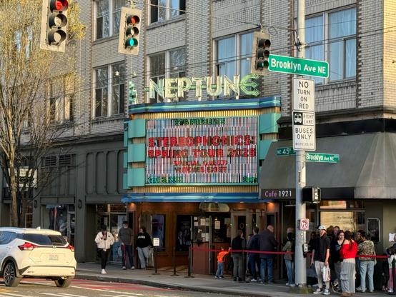 The banner sign outside