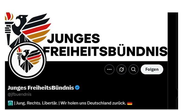 JUNGES -REIHEITSBÜNDNIS
Rechts. Libertär. Wir holen uns Deutschland zurück.
