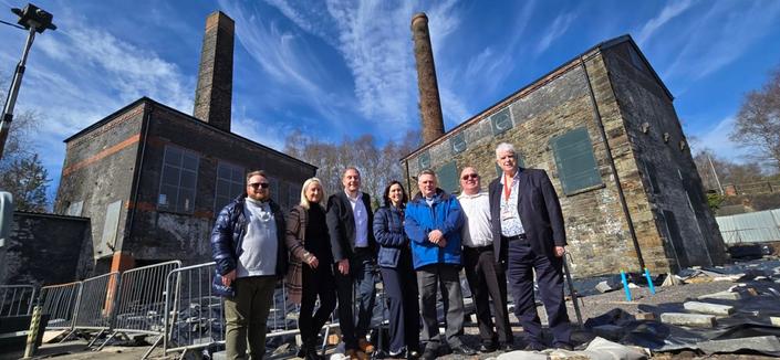Swansea Council cabinet members at the Vivian and Musgrave Engine Houses.