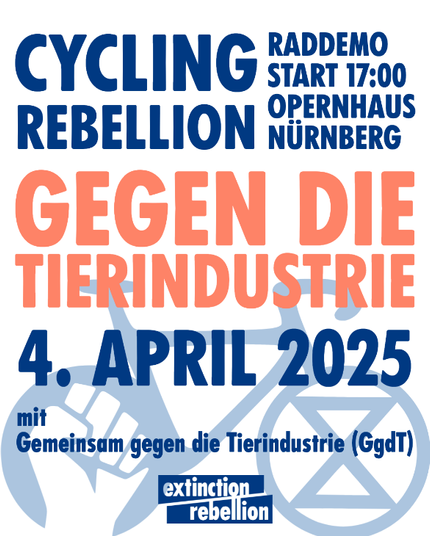 SharePic der Cycling Rebellion am 4. April 2025
Gegen die Tierindustrie