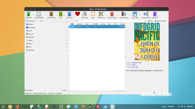 Screenshot of Calibre 8.2 showing the main window.