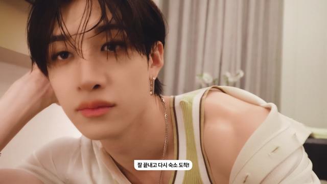 Bang Chan looking impossibly beautiful after a fendi photo shoot, deciding whether to go work out