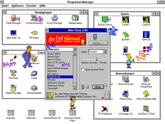 After Dark 3.05 - The Simpsons Screen Saver for Windows 3.1