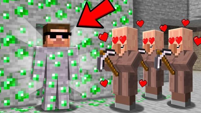 I Fooled Villager by Turning into a Emerald in Minecraft..