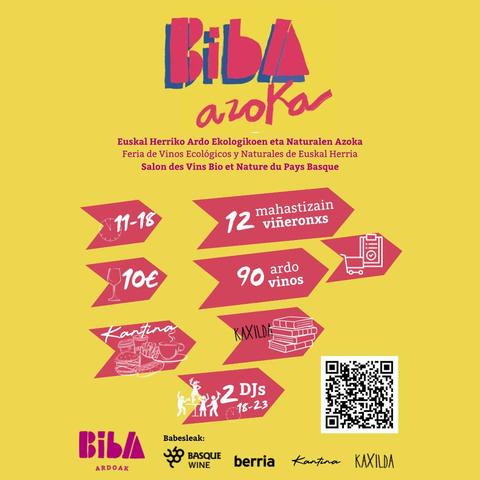 Biba Azoka hainbat informazio fondo horiko kartelean.