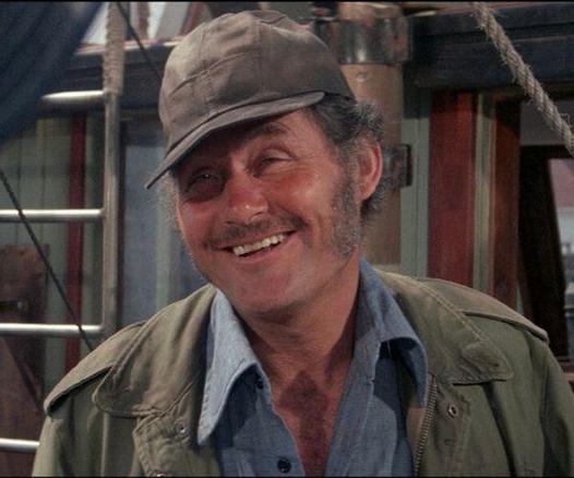 Robert Shaw as 'Quint'. Jaws (1975, Universal Pictures). A scruffy old sea dog, not looking a million miles away from me, so I'm told 😂