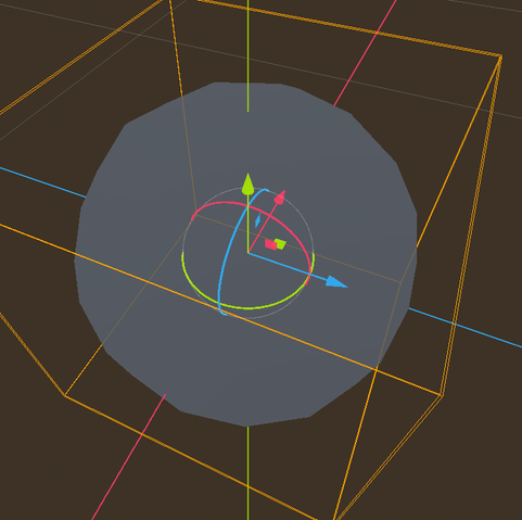 Very basic Godot scene showing a broadly circular featureless grey mass, which I solemnly swear is really an approximate sphere...