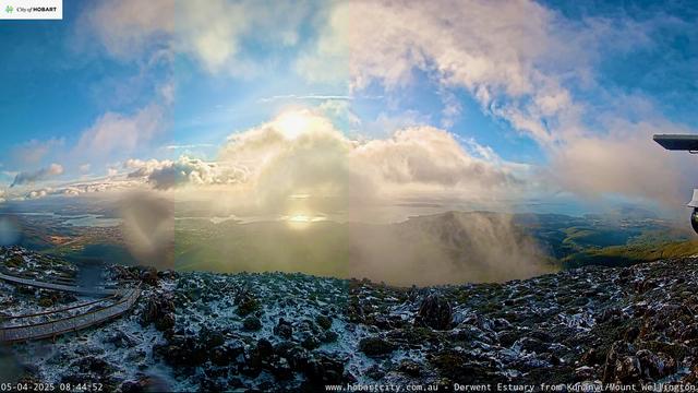 Mt Wellington summit with snow, Tasmania.