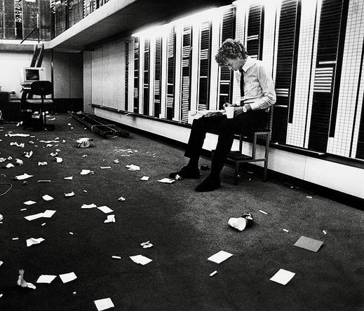Action on the floor of the Melbourne Stock Exchange, 351 Collins Street on 15 April 1987.