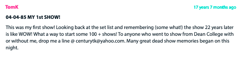 screenshots of memories from Internet Archive & elsewhere