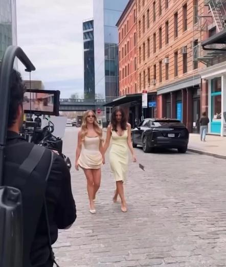 Sydney and Emily Behind the Scenes for Kérastase Pop up event in NY - IG April 2025