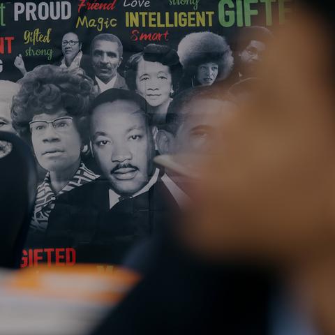 A 12th grade Black studies classroom in Harlem, last month.