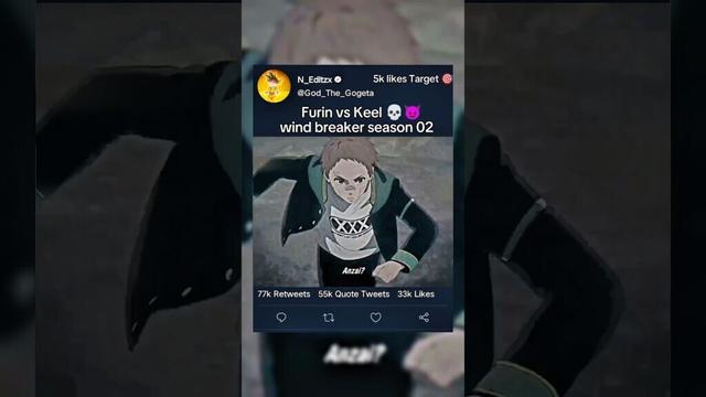 Furin vs Keel💀|| wind breaker season 02 Skull edit 🔥 || #windbreakerseason2 #windbreaker #viralshort