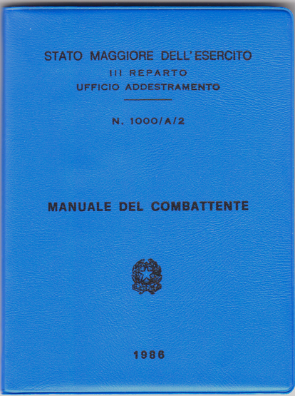 copertina del manuale del combattente, esercito italiano anno 1986