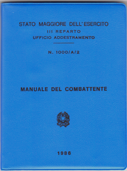 copertina del manuale del combattente, esercito italiano anno 1986