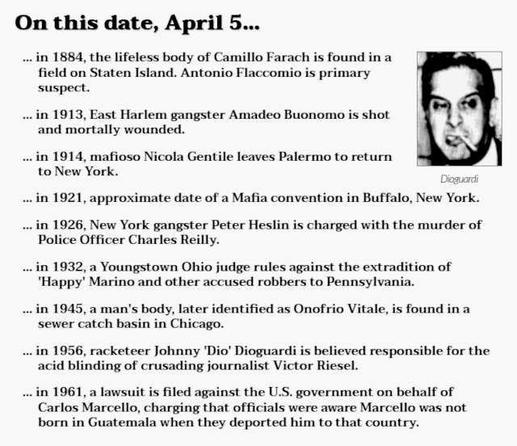Collection of crime history items from April 5.