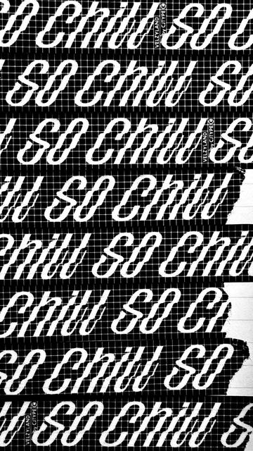 Black washi tape reading “so chill” typeset in Velzyland by CJ Type