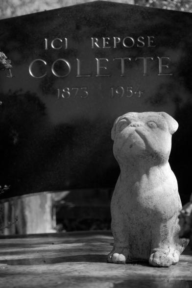 Statuette représentant Toby Chien sur la tombe de Colette