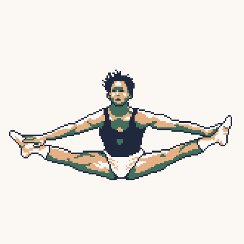Jumping athlete.