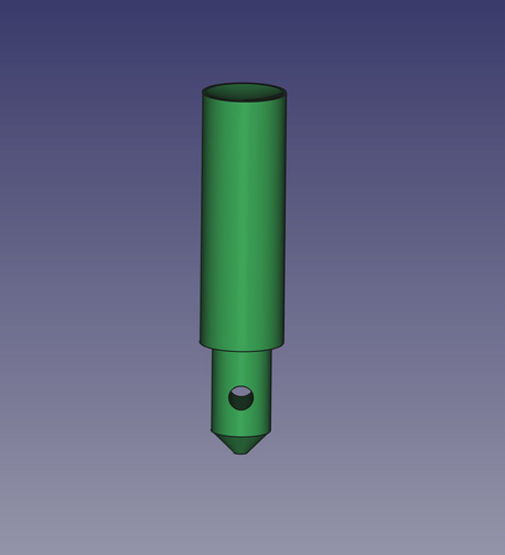 A screenshot of a CAD designed part, made with the measurements from the post-it note.