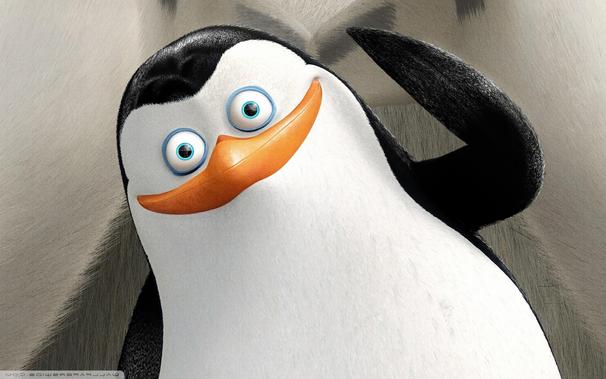 Animated penguin smiling and looking goofy.