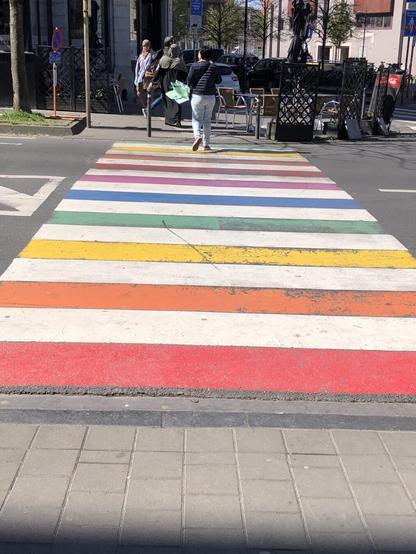 Rainbow crossing in Brussels