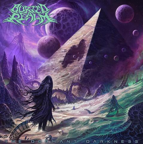 Cover artwork: Band: Buried Realm. Title: The Dormant Darkness.