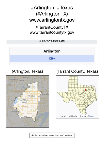 Screenshot of map showing location of Arlington, Texas (from Wikipedia).