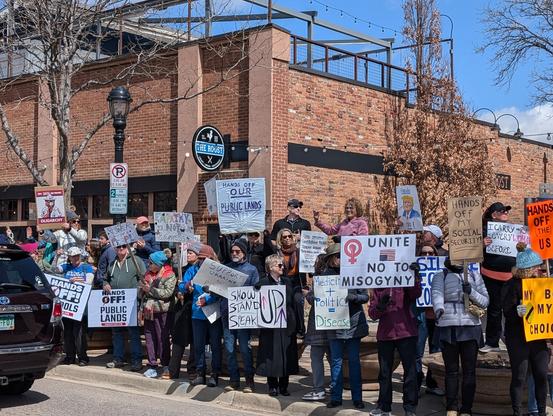 Protesters with signs