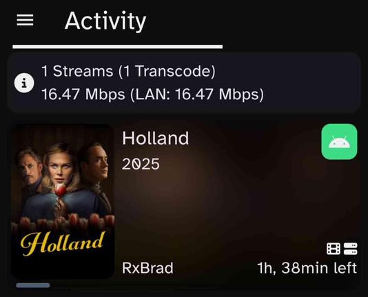 Watching the movie "Holland" on #Plex
