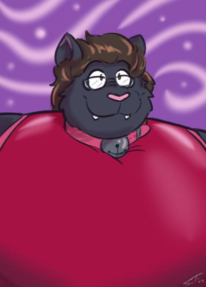 Portrait of Floyd the blimpy goofball cat!

0425 2025 sot art floyd cherry bigdoggokitty portrait icon blimp spandex red sweet