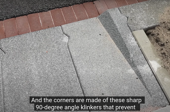 "And the corners are made out of these sharp 90-degree angle klinkers..."