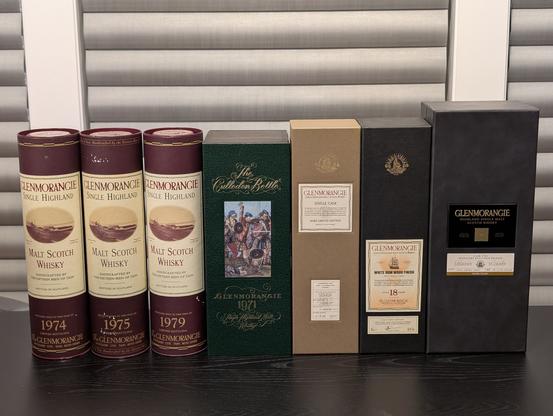 Glenmorangie as per post, all in their boxes or tubes