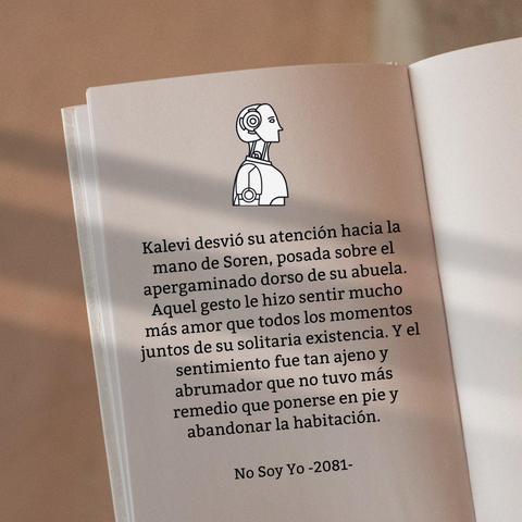 "Kalevi desvió su atención hacia la mano de Soren, posada sobre el apergaminado dorso de su abuela. Aquel gesto le hizo sentir mucho más amor que todos los momentos juntos de su solitaria existencia. Y el sentimiento fue tan ajeno y abrumador que no tuvo más remedio que ponerse en pie y abandonar la habitación."