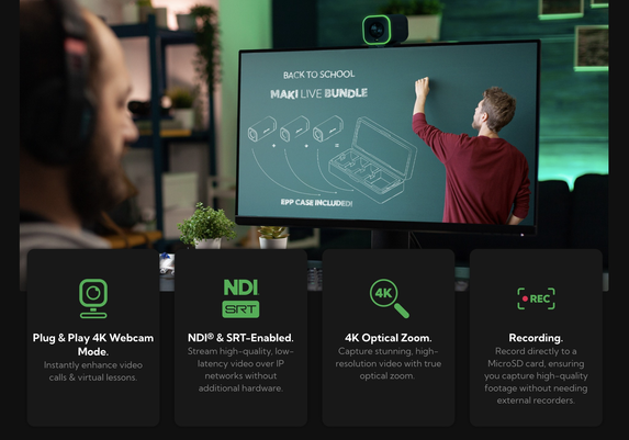 Screenshot z https://birddog.tv/makilive-overview/

Specifikace 2/3