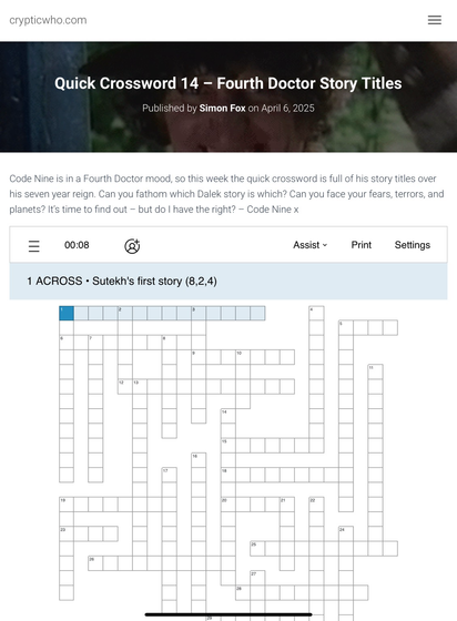 A crossword