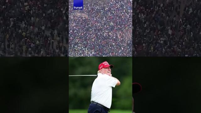 Trump ABD'deki protestolara golf oynayarak cevap verdi #haber #gündem #trump