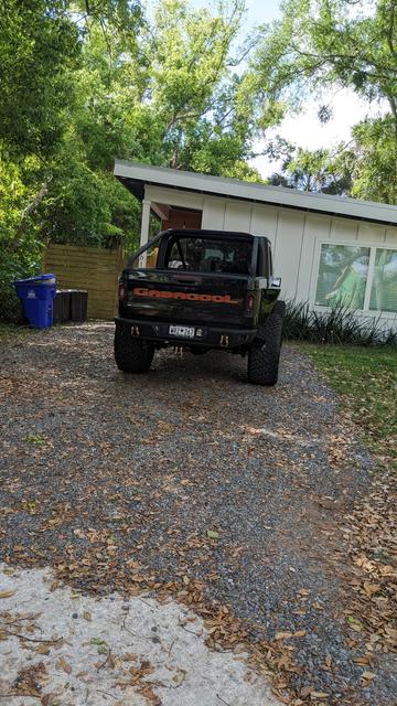 Modified Jeep with "Gabagool" painted across the tailgate