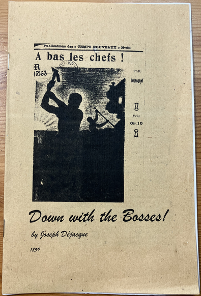Hermetic Library Zine Accession Dejacque Down With the Bosses Corvus Cover
