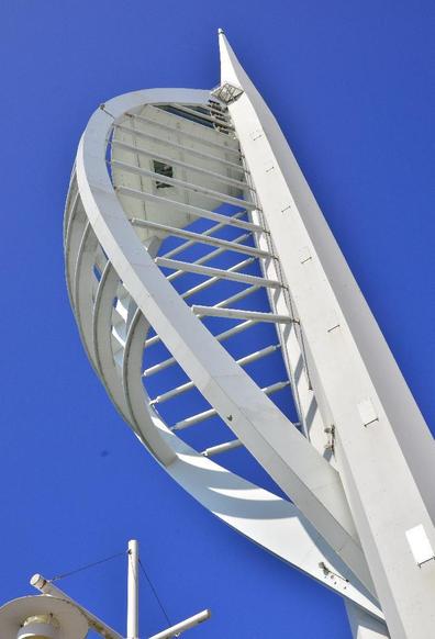 Underside view of the Spinnaker Tower.