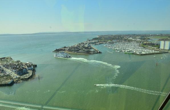 Ferry leaving Portsmouth for the Isle of Wight.
