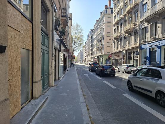 Cours vitton, 6e arrondissement de Lyon avec ses immeubles de différentes époques, majoritairement 19e siècle