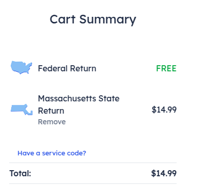 FreeTaxUSA Receipt