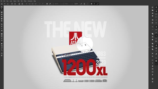 Atari 1200XL retro computers revisited in a series of digital vector lithography