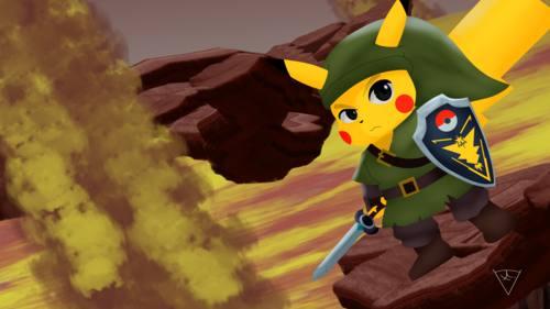 Linpachu, the electrifying hero, is embarking on a thrilling adventure through the dangerous and challenging Death Mountain Deoxys. This brave Pokémon holds a sword in one paw and a shield in the other, ready to tackle any obstacles that arise. Whether it involves avoiding streams of lava or fighting formidable foes, Linpachu remains determined and courageous, facing each challenge with a spark of bravery.