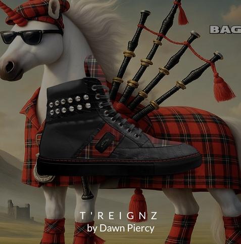Italian leather Red Tartan Bag Pipez by T’Reignz shoes