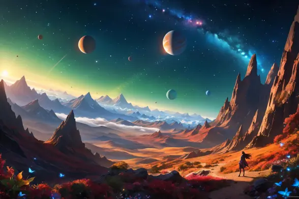Prompt:  Shakespearean sonnet, Kepler-787b, atmospheric conditions, iron oxide, gentle breezes, integration of scientific elements, beauty in nature, inspiration through exploration, rich imagery, metaphor, vivid images, emotional connection, wonder, curiosity, alien environment, complexity of language, simplification for clarity, precision in language, scientific accuracy, human experience, relatability. ,  HD, sharp focus, stunningly beautiful, hyper-detailed, fairy tale, magical, fantastical, enchanting, storybook style, highly detailed

Negative prompt: verybadimagenegative, bad_prompt_version2-neg, easynegative, FastNegativeV2, realistic, modern, ordinary, mundane, extra eyes, bad eyes, ugly eyes, imperfect eyes, deformed pupils, deformed iris, cross-eyed, poorly drawn face, bad face, fused face, ugly face, worst face, unrealistic skin texture, out of frame, poorly drawn hands, cloned face, double face, blurry, bad quality

Text model: phi4

Image model: RealCartoonXL