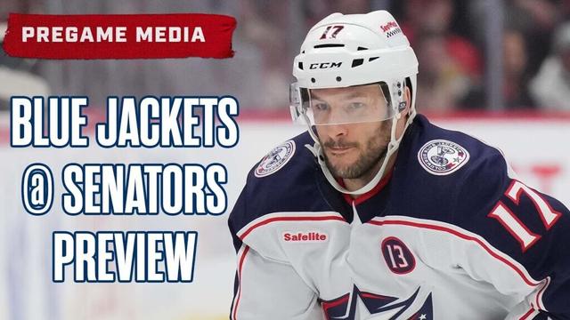 Blue Jackets @ Senators, HC Dean Evason, Justin Danforth and Zach Werenski | Pregame Media