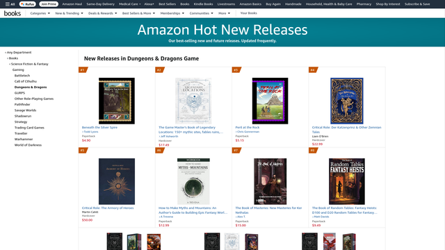 Amazon Hot New Releases list.